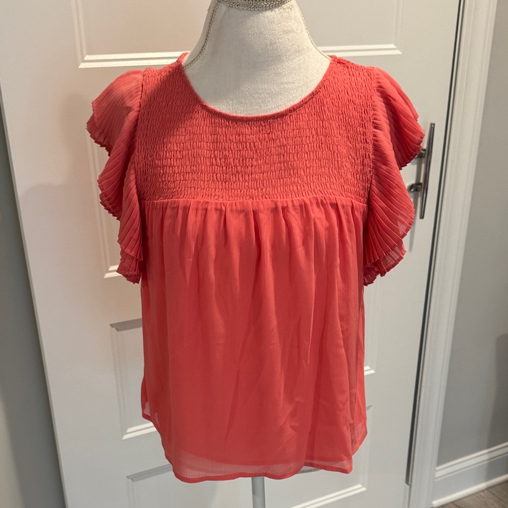 BB Dakota by Steve Madden Coral Ruffle Sleeve Blouse